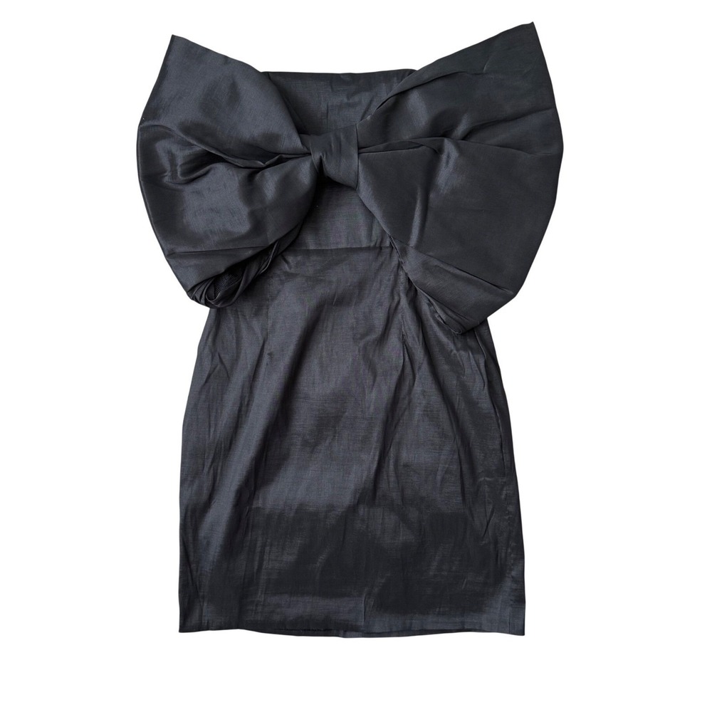 Nookie Reese Bow Mini Dress Black Strapless Boned Bodice NWT Wedding Guest Event - Picture 6 of 11